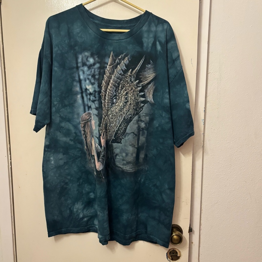 The Mountain Teal Cotton T-Shirt